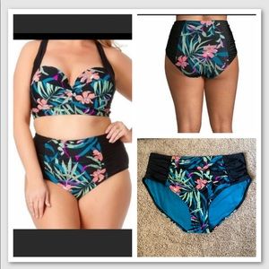 Terra & Sky Tummy Control Mid Rise Bikini Bathing suit swimsuit Bottom size 3X